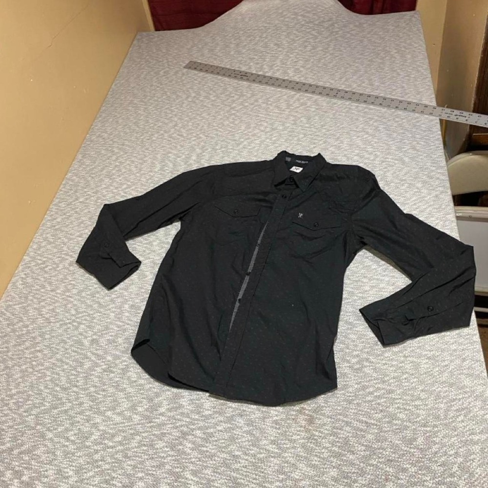 Marc Ecko black cut & sew button-up shirt Men S. SKU-B56#ecko